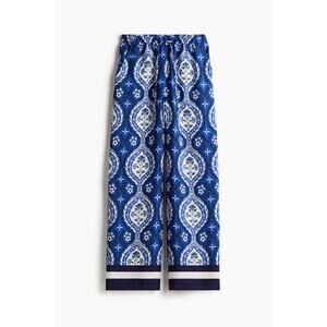 H&M WIDE-CUT PULL-ON PANTS in Blue Sz XXL